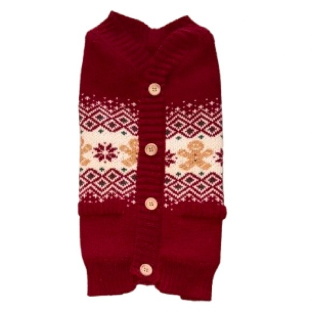 Luv Gear holiday themed sherpa lined pet cardigan NWOT size L
